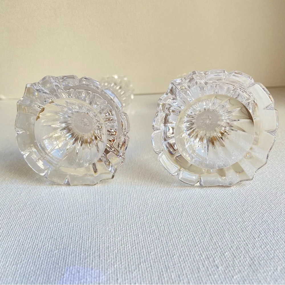 Oneida Crystal Augustina clear fluted candlesticks candle holders for tapers